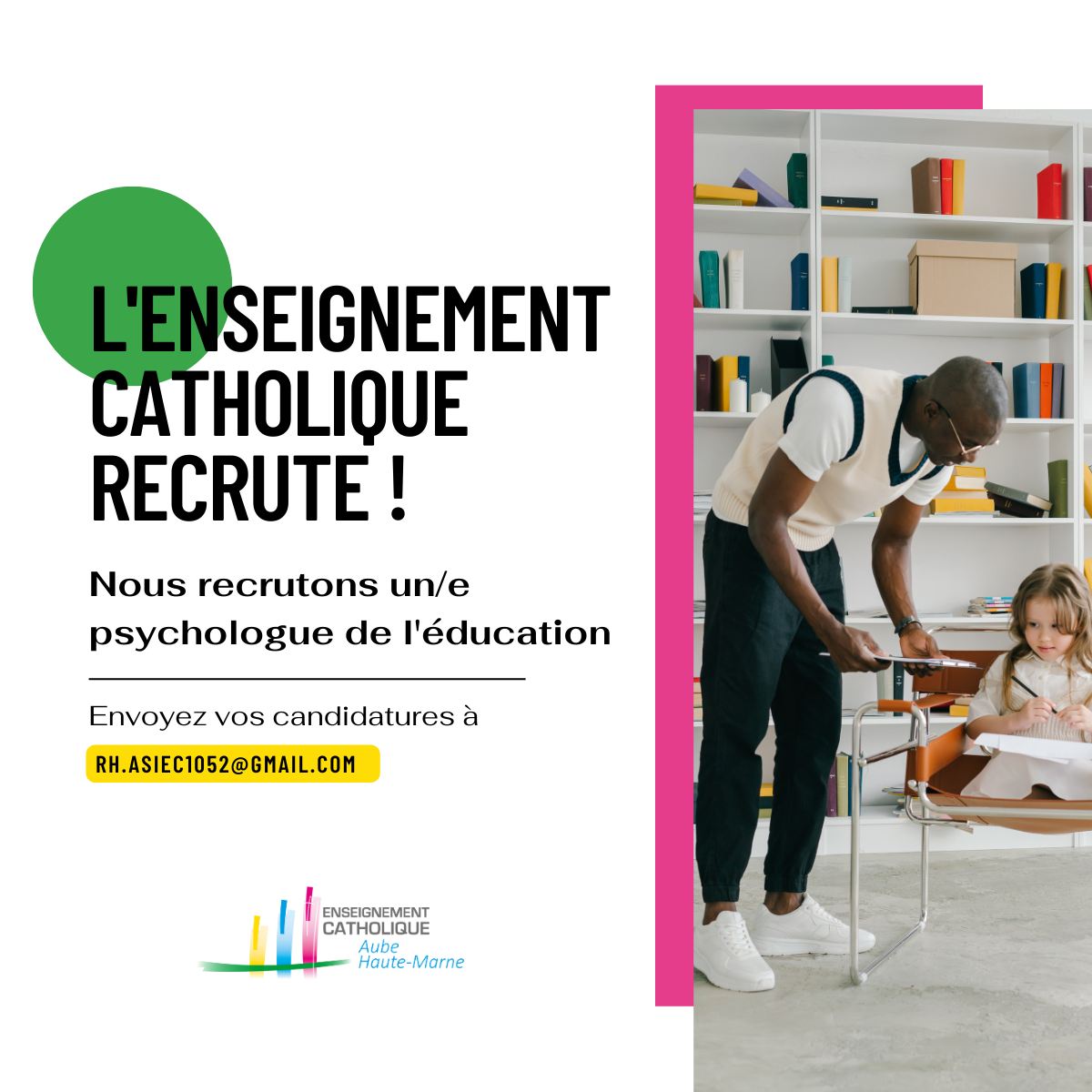 L&rsquo;enseignement catholique recrute un(e) psychologue de l&rsquo;éducation !