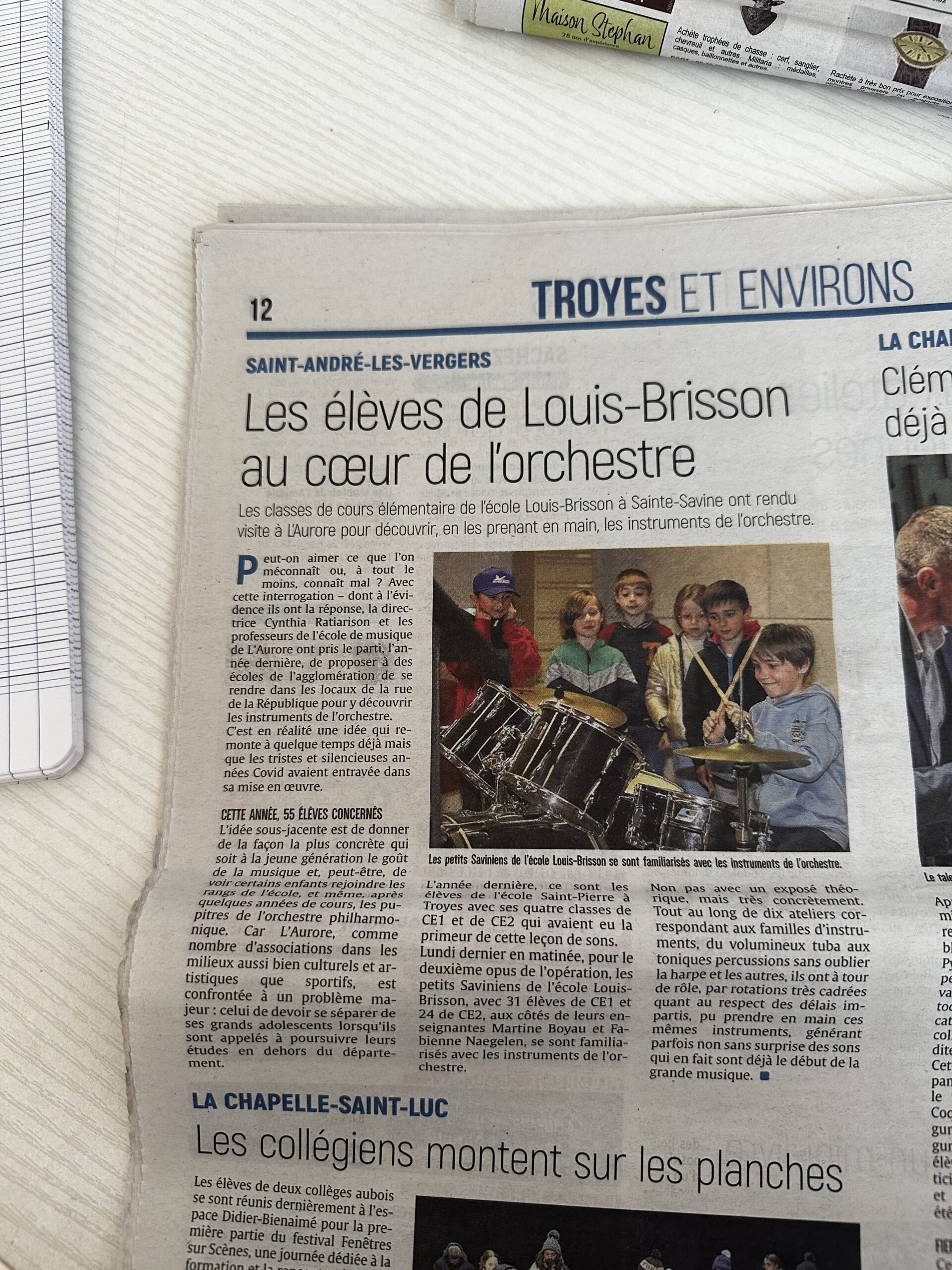Les élèves de Louis-brisson au coeur de l&rsquo;orchestre &#8211; L&rsquo;Est Eclair